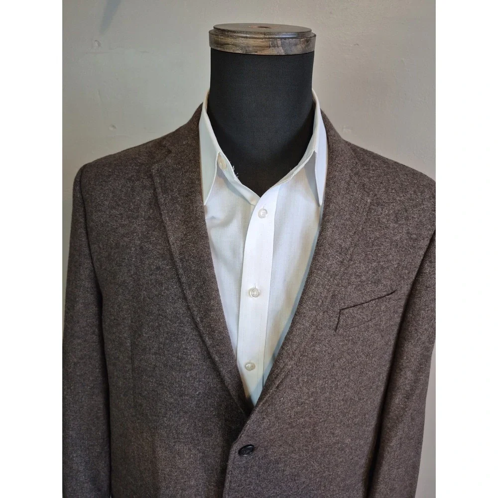 Pronto Uomo Mens Sports Coat 46R Brown Wool Blend 2 Button Blazer XXL B602